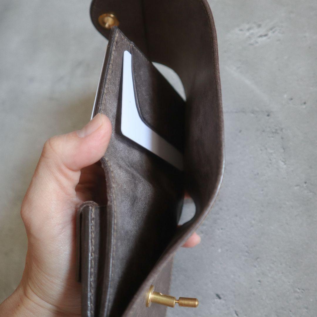【受注制作】オコシ金具の三つ折り財布　Rondine　フルハンドメイド