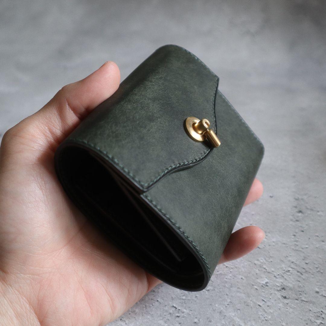 【受注制作】オコシ金具の三つ折り財布　Rondine　フルハンドメイド