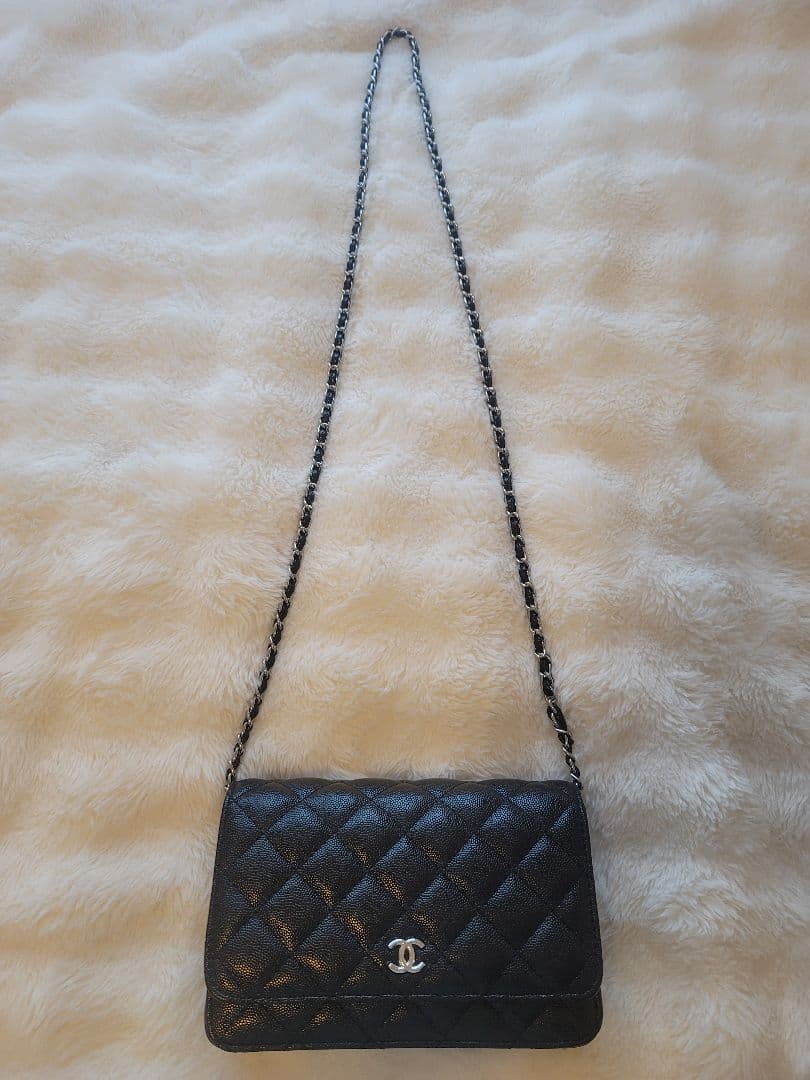 ノベルティ CHANEL ブラック キルティング ショルダーバッグ