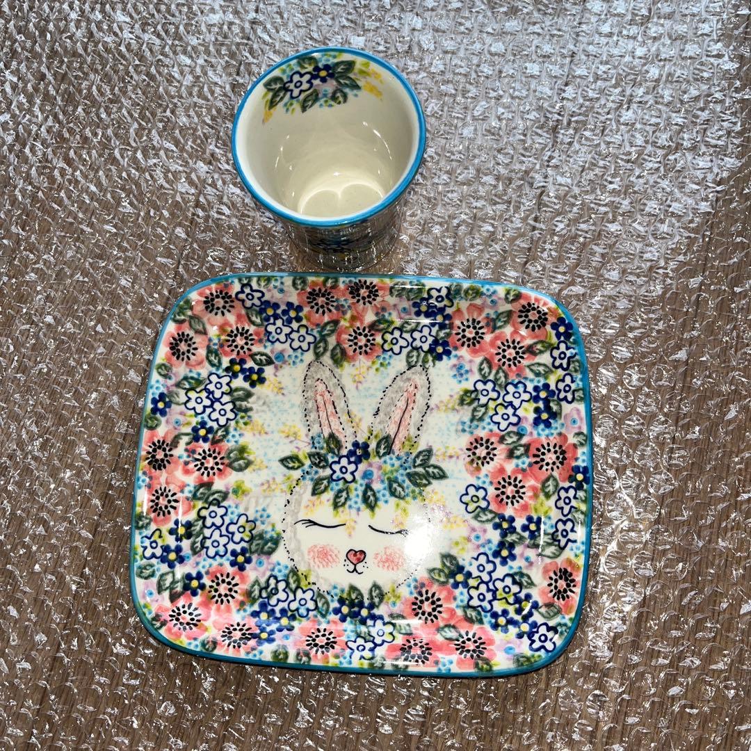 ポーリッシュポタリー VENAウサギと花　食器セット