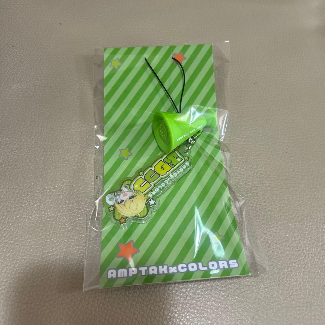 アンプタックカラーズ メガホンチャーム付きアクリルネームストラップ（ぷりっつ）