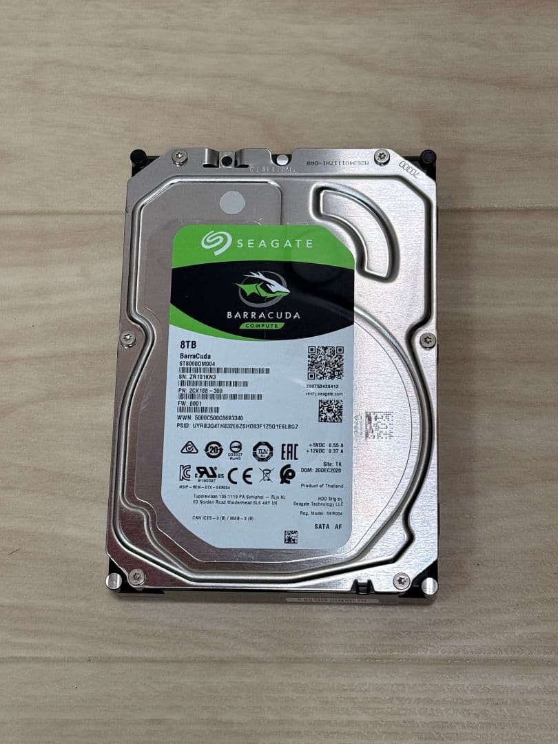 外付けハードディスク・ドライブ SEAGATE BARRACUDA 8TB ST8000DM004