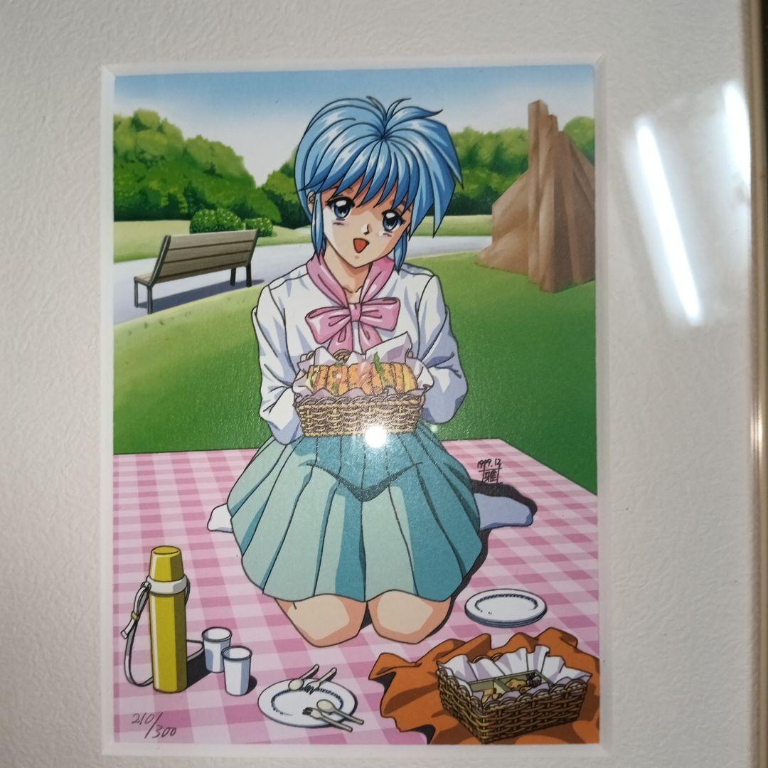未使用 ときめきメモリアル 虹野沙希 シリアルナンバー入りフレーム付きリトグラフ