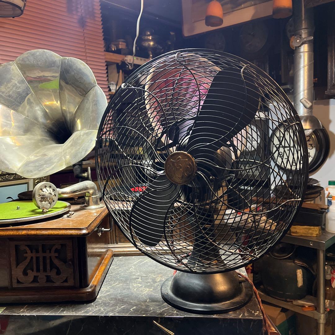 レトロ扇風機、芝浦扇風機、鉄製扇風機、芝浦製作所、特大扇風機、直径46、2枚羽