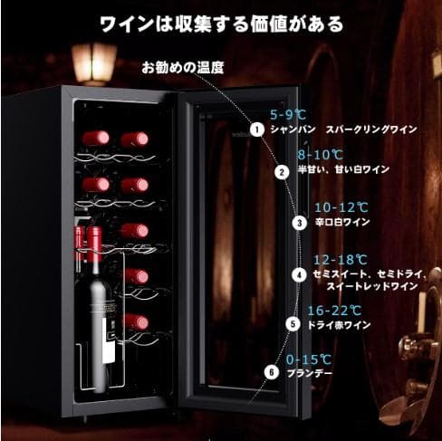 sale 新品 12本収納 ワインセラー ペルチェ静音式　縦置き横置き対応