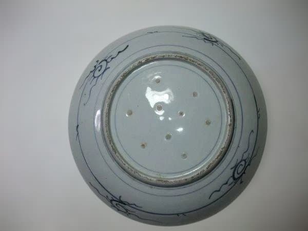 古い 伊万里 染付 山水 大皿 35cm 骨董(江戸期～明治期)骨董