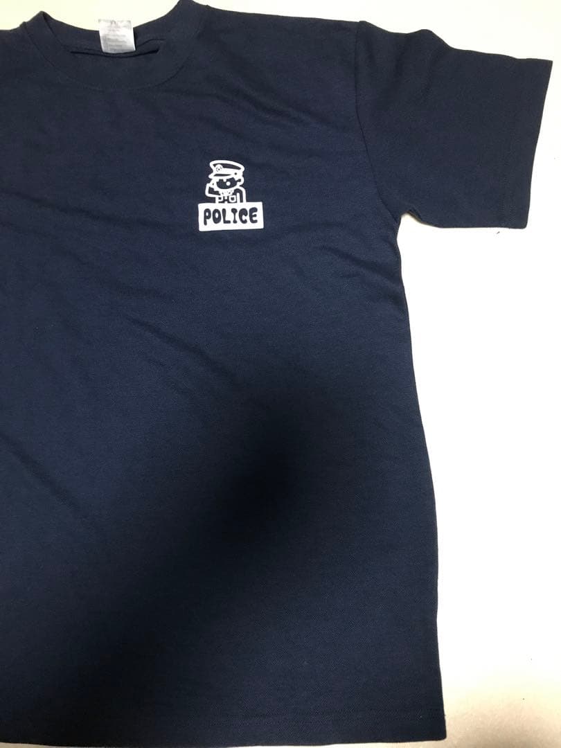 警察 XXL ポリス 未使用 Tシャツ police 紺 ハニカムメッシュ 半袖