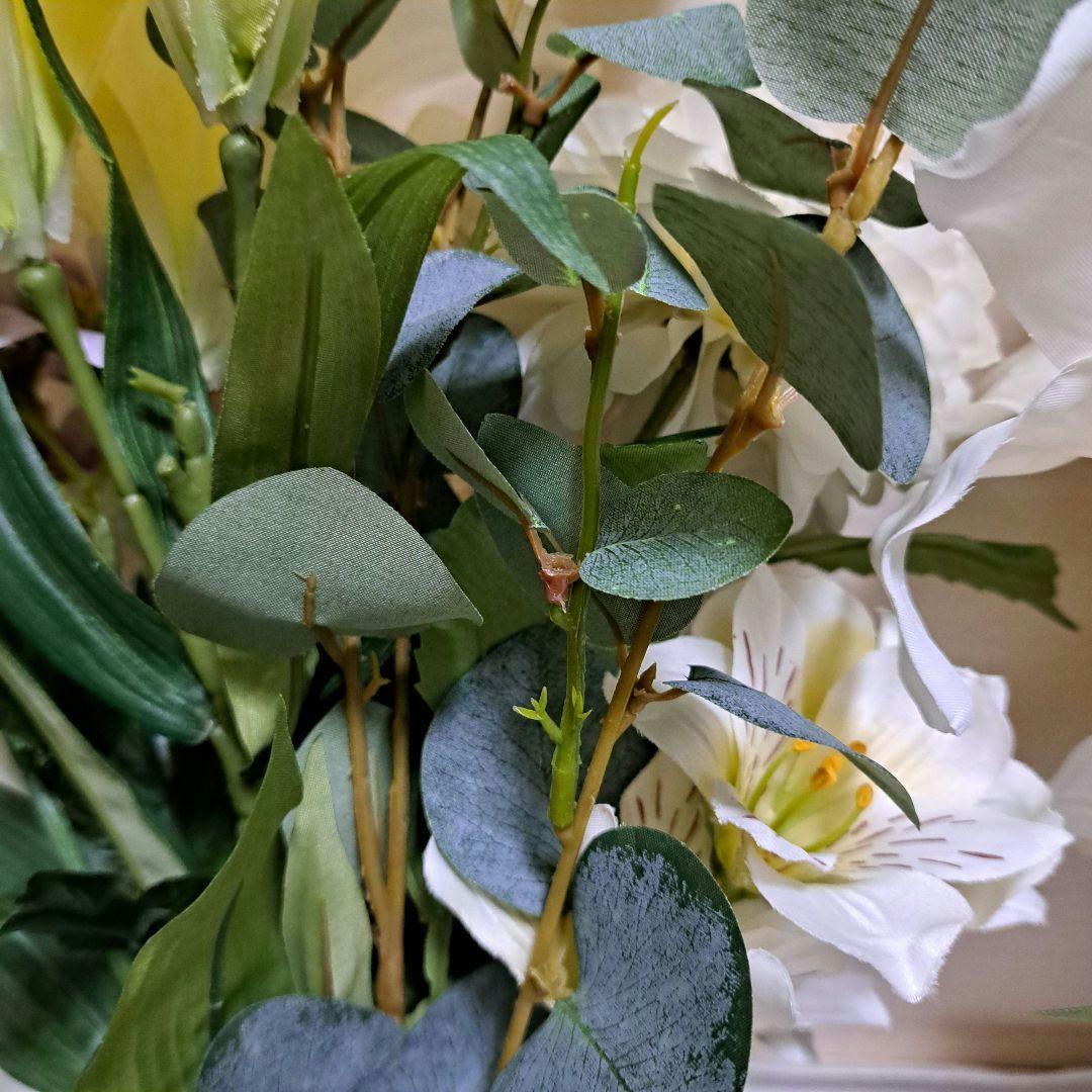 お墓用造花仏花　全長49cm. 一対　新品未使用リアル供花　仏壇前でもNo267