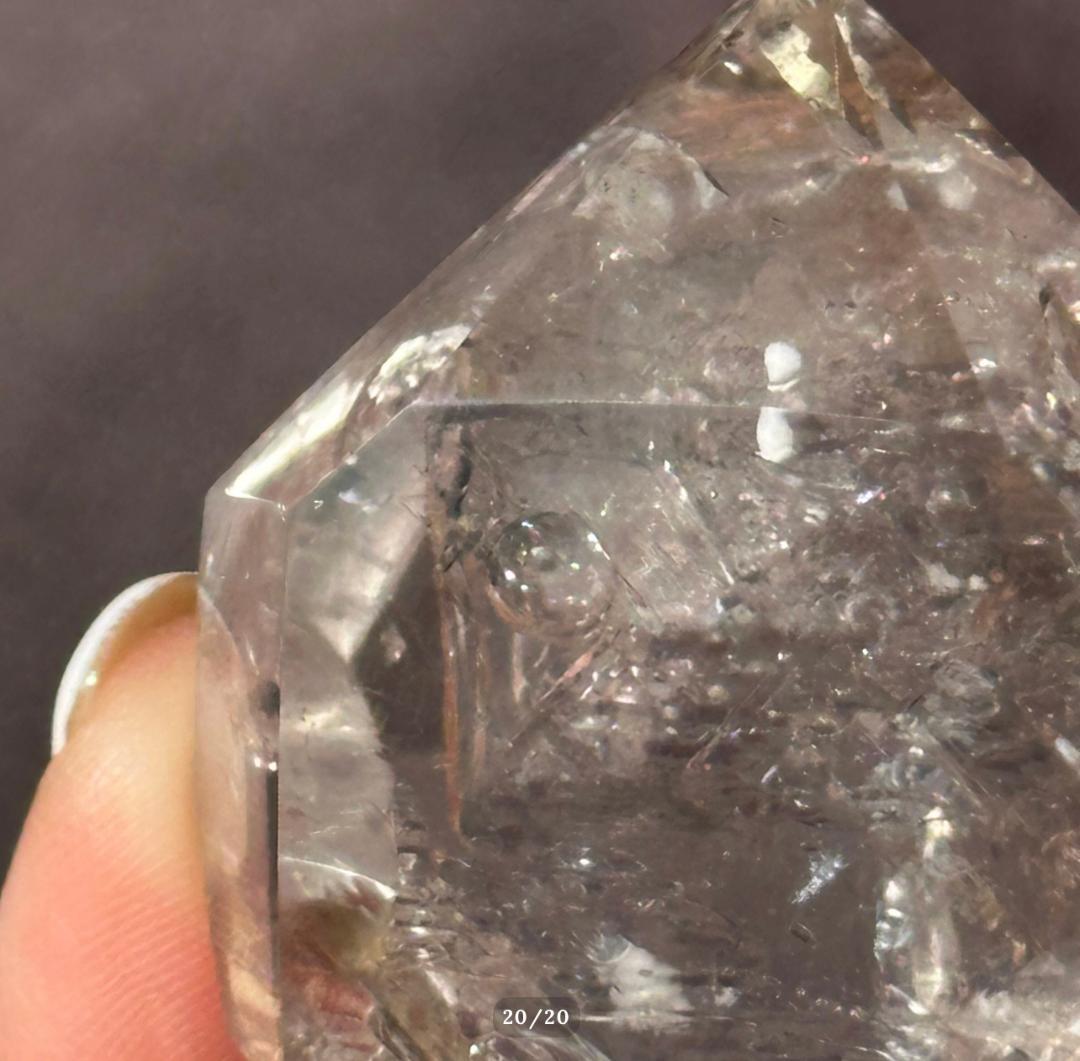 【水入り 水晶】ダブル ポイント エンハイドロ クォーツ