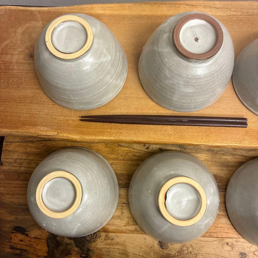 新品　陶器　陶芸作家　深茶碗6個　672