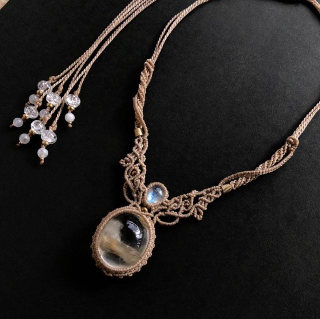 GardenQuartz × RainbowMoonstonenecklace