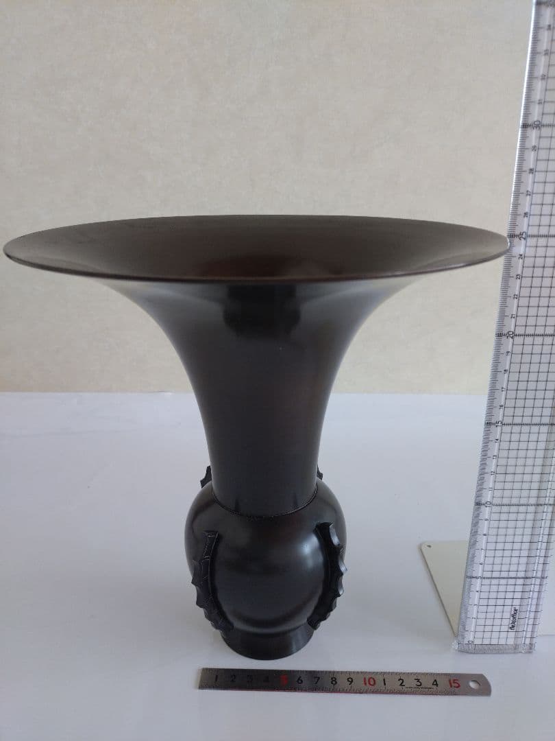 2 ヒレ耳　銅製 　花器 　池坊