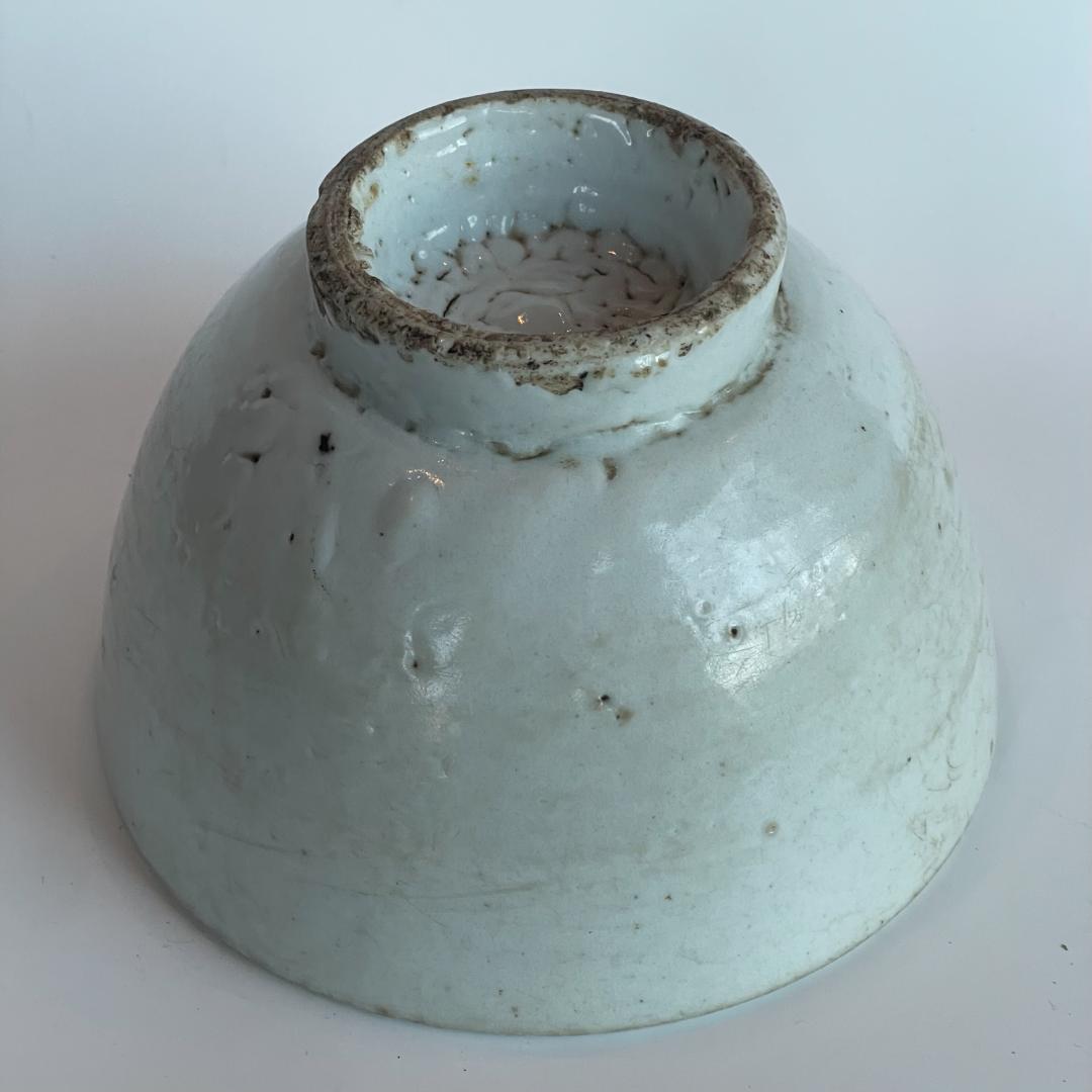 古渡 白磁碗 清代中後期 中国 南方民窯 唐物 茶碗 14.5cm 古陶磁 古玩