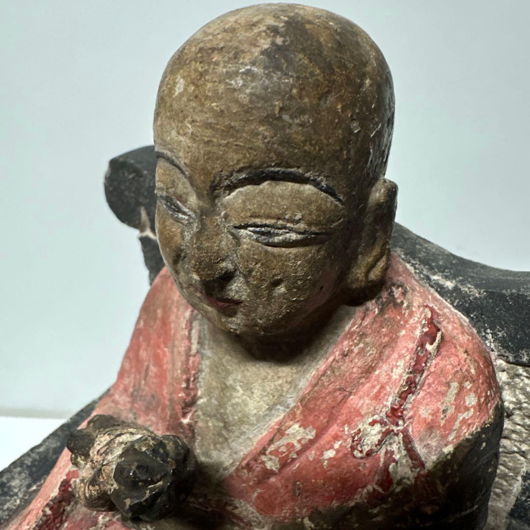 弘法大師　空海　仏像　石仏　石像　坐像　 高さ約20cm 骨董　アンティーク