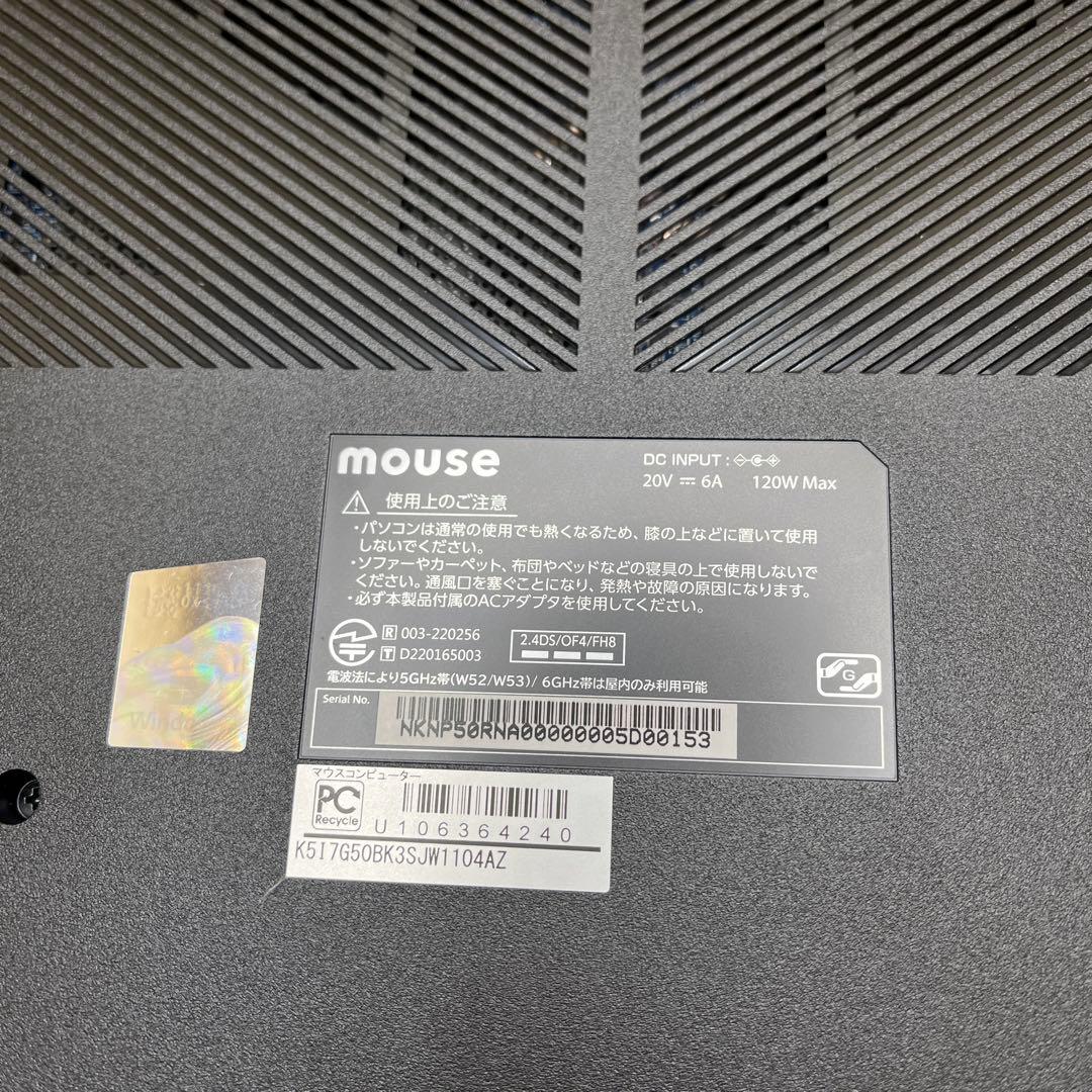 mouse ノートパソコン Core i7-12700H 15.6インチ