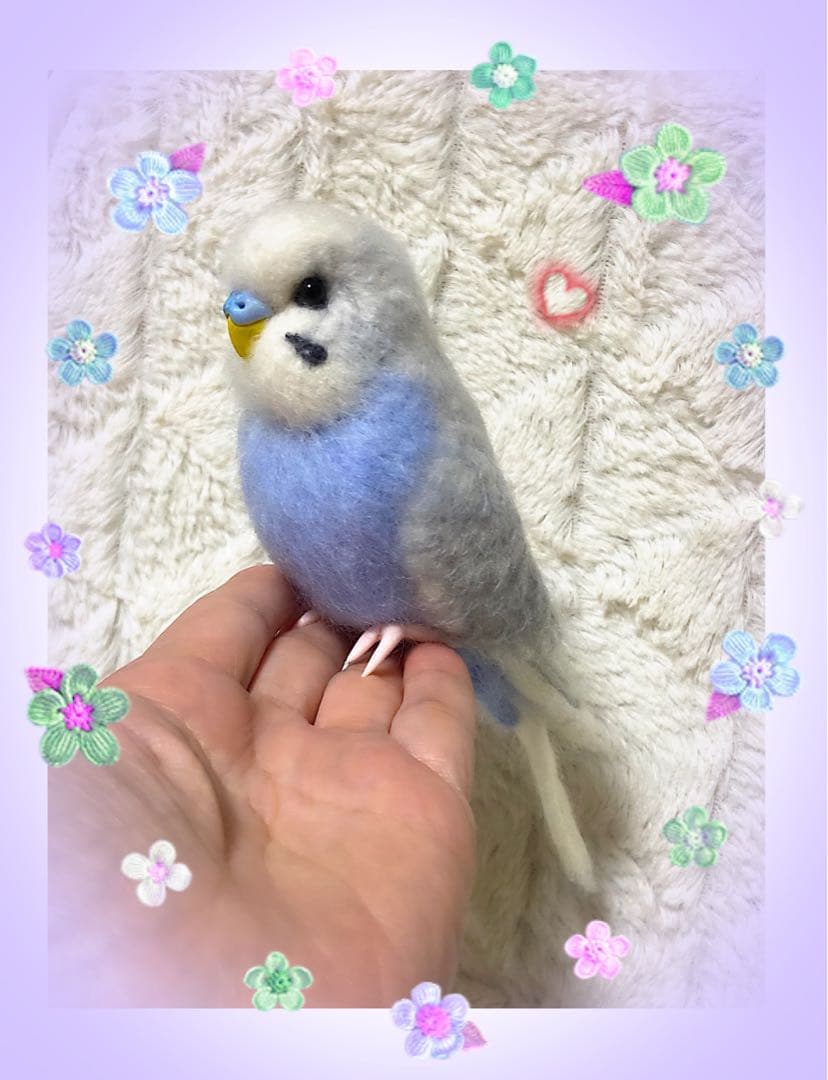 羊毛フェルト。セキセイインコ。オーダーNo.38