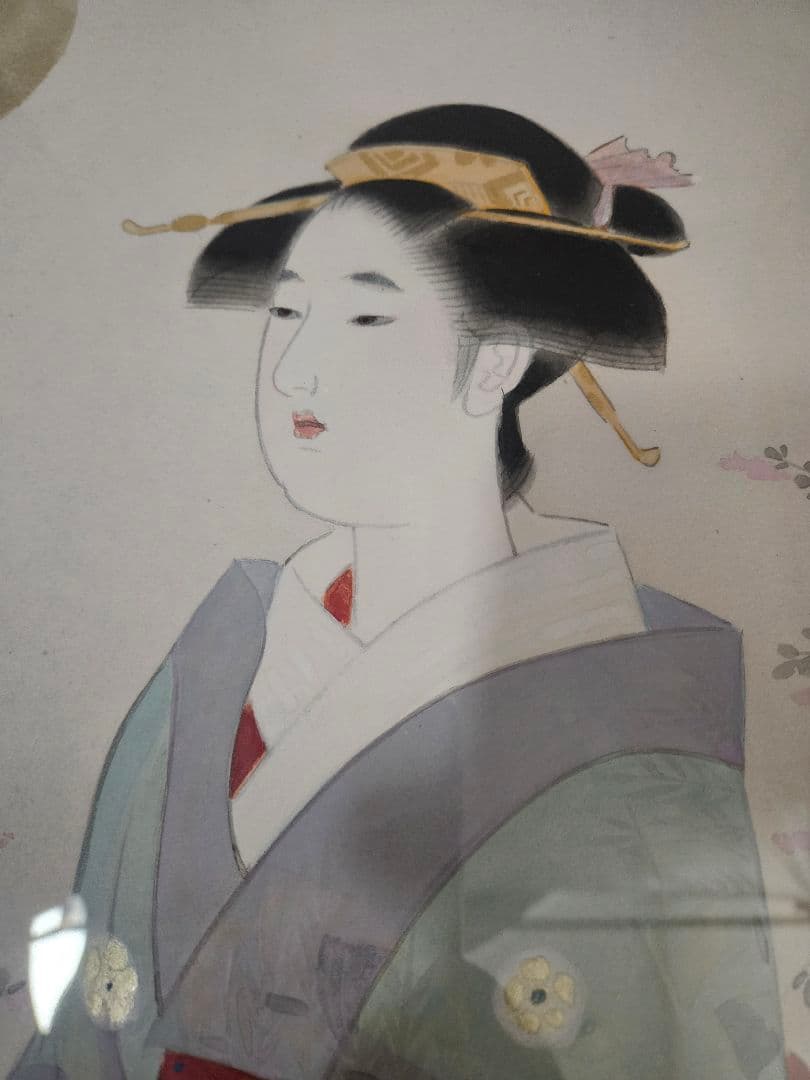 武藤嘉亭 ［涼庭］紙本　美人画 浮世絵 日本画 師伊東深水 山川秀峰 額装