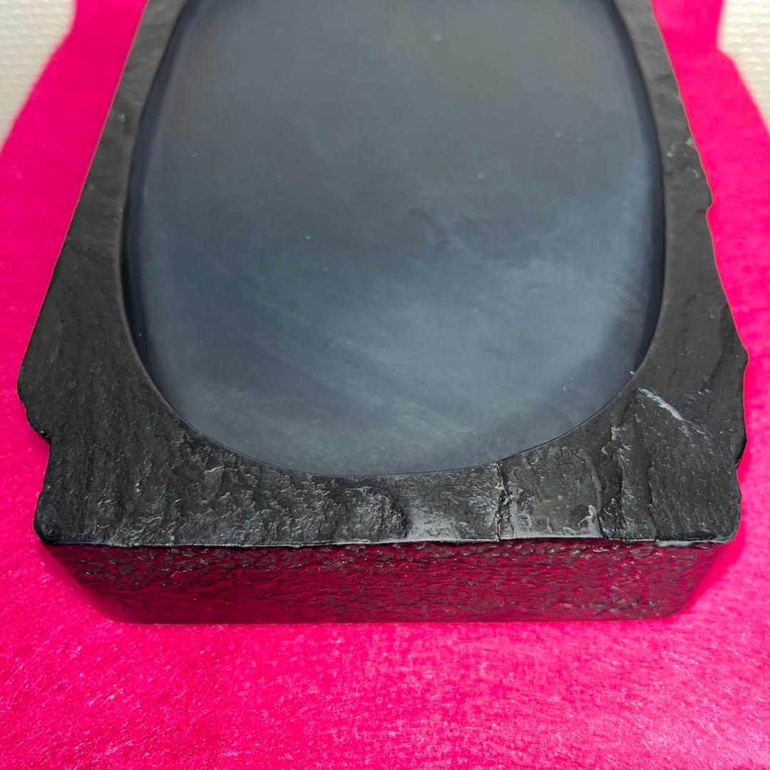 ⭕️雄勝硯　伝統工芸士　杉山唐龍斎　美品　石紋綺麗　四六寸大　海深い　工芸品