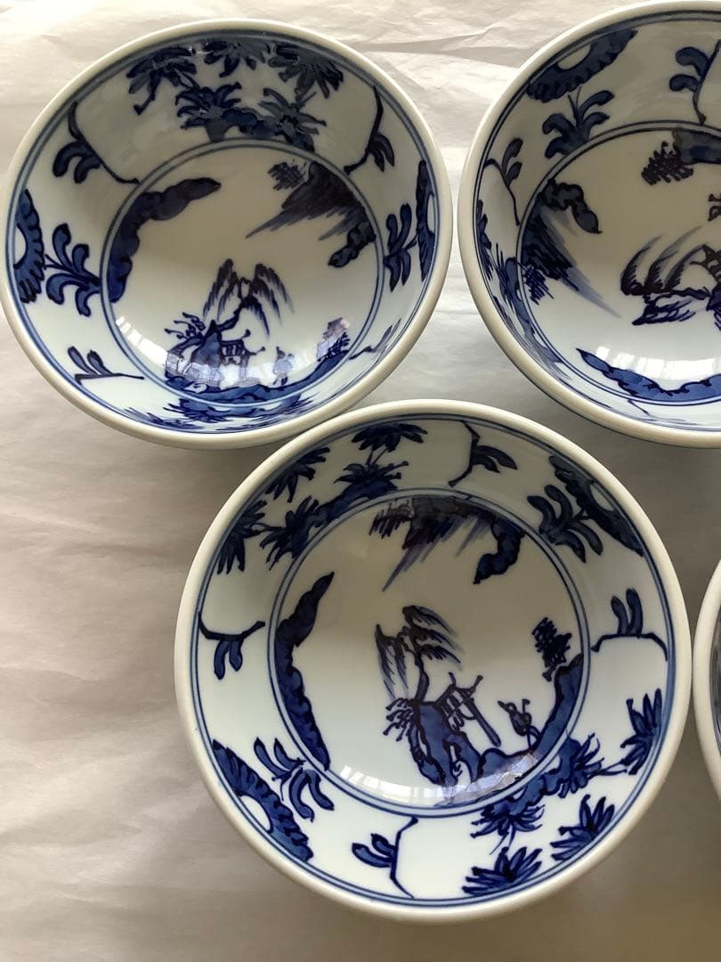 有田焼　源右衛門窯　古染付山水見込　飯碗　茶碗　伝統工芸