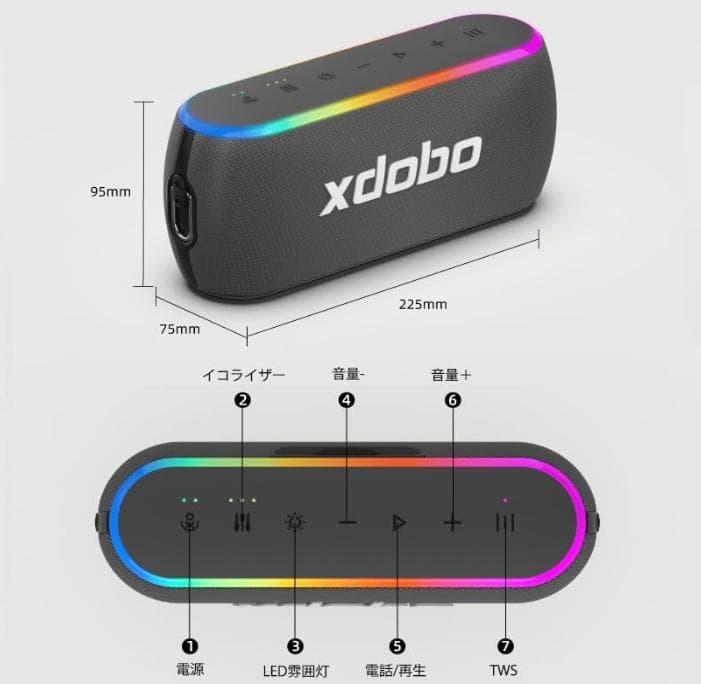 未開封【Xdobo】X8Ⅲ型　60W　Bluetooth ポータブルスピーカー
