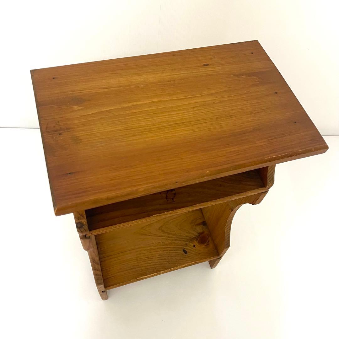 カントリー家具　木製スタンドラック　ハート型穴