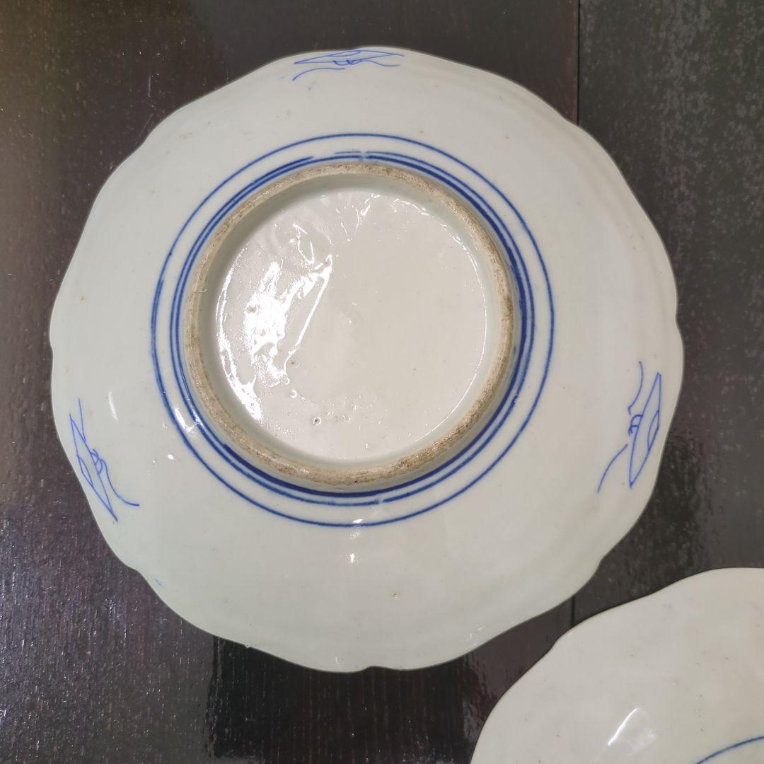 骨董　伊万里　七寸皿　色絵　中皿　21cm　陶器　アンティーク　5枚〜