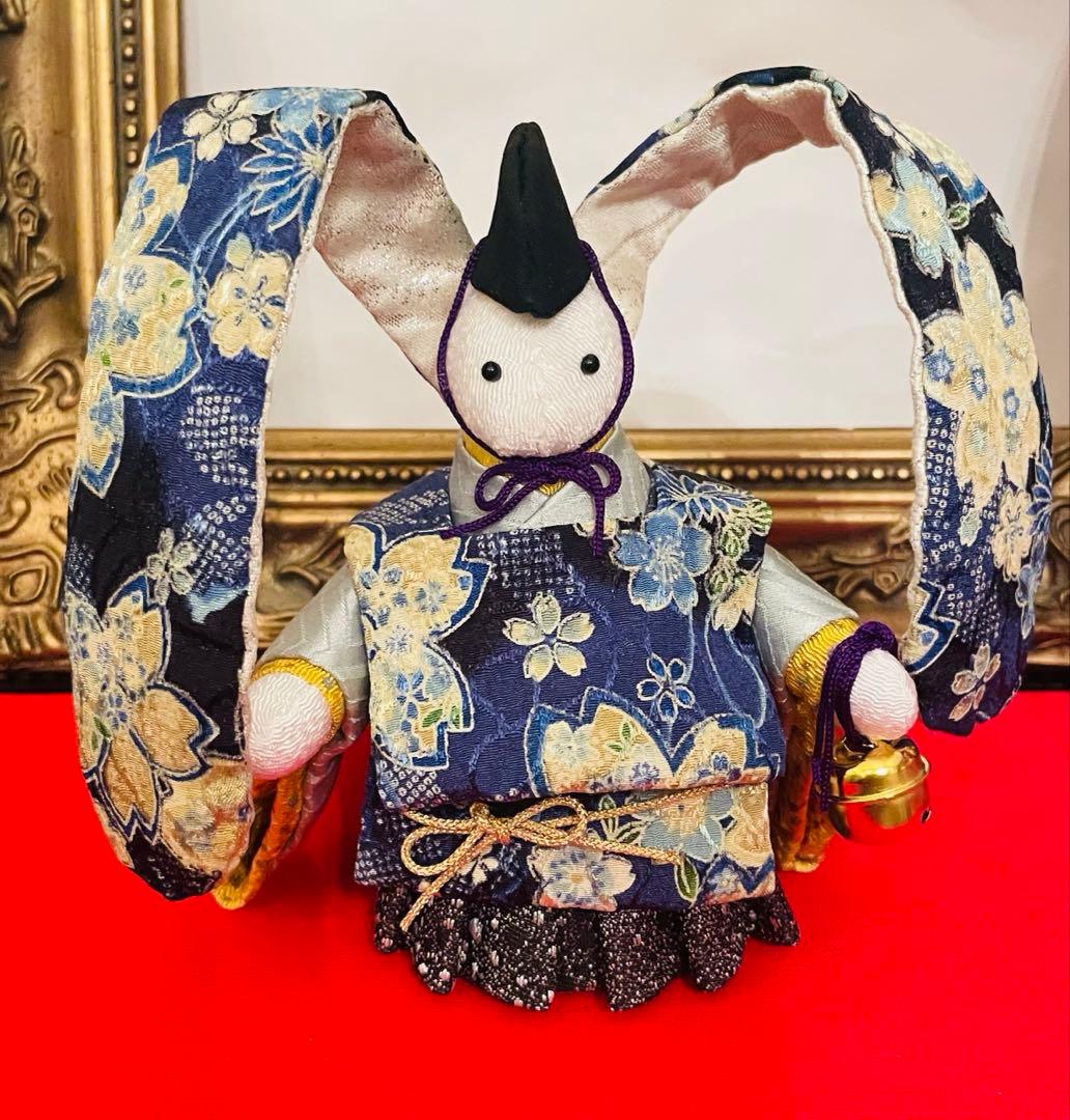 おばあちゃんのハンドメイド　着物うさぎ人形　ペアセット　お姫様うさぎ お雛様