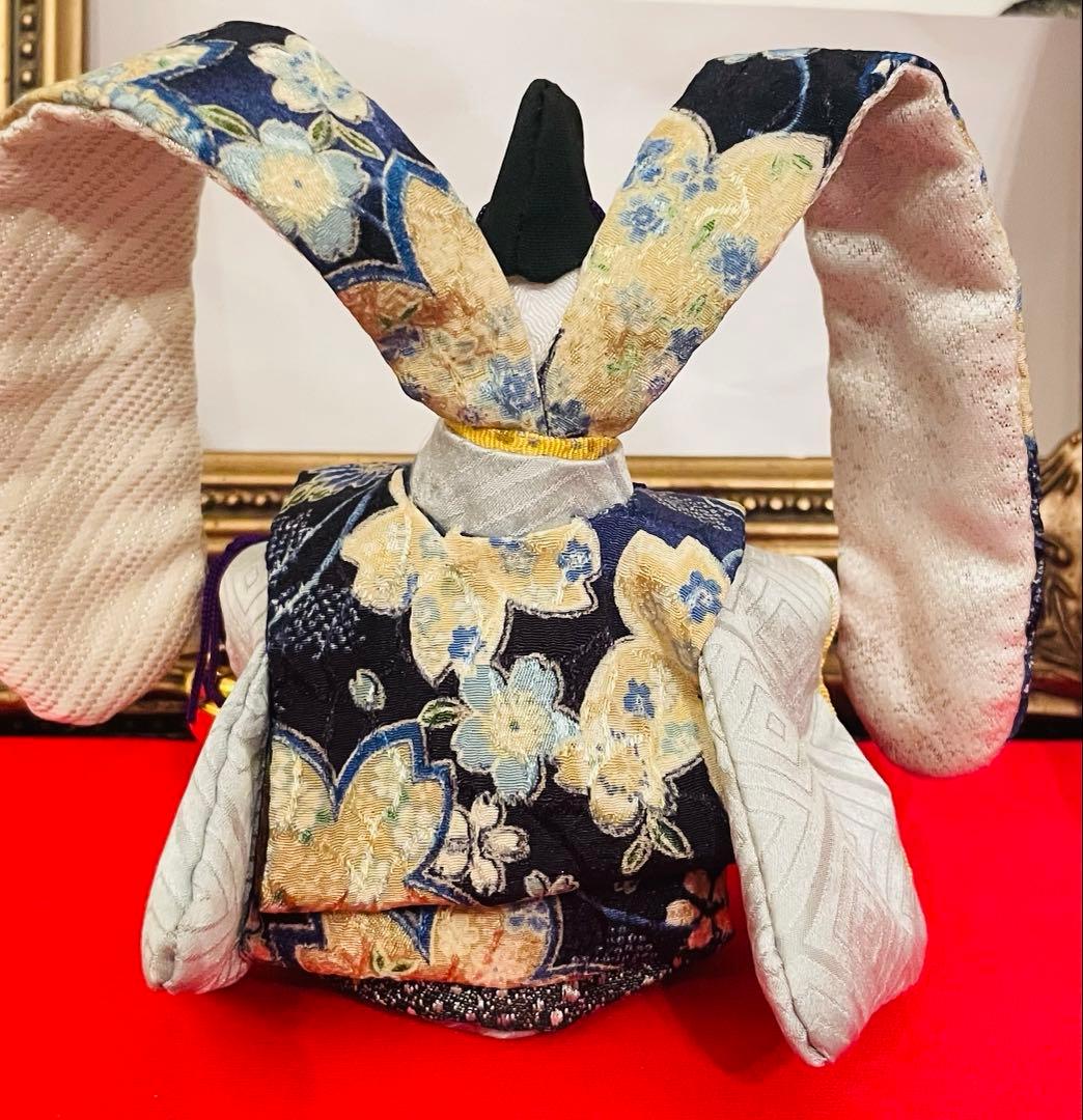 おばあちゃんのハンドメイド　着物うさぎ人形　ペアセット　お姫様うさぎ お雛様