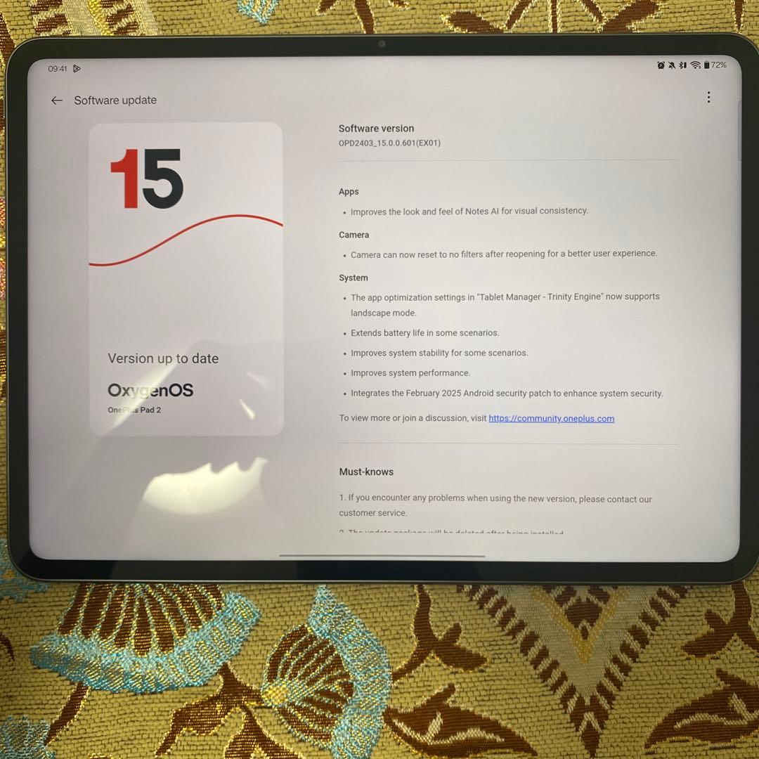 OnePlus Pad 2 グローバル版 Snapdragon 8 Gen 3