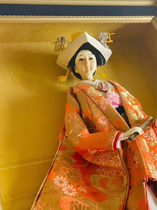 【花嫁人形 額縁付き】日本人形 アンティーク 絵画 美人画