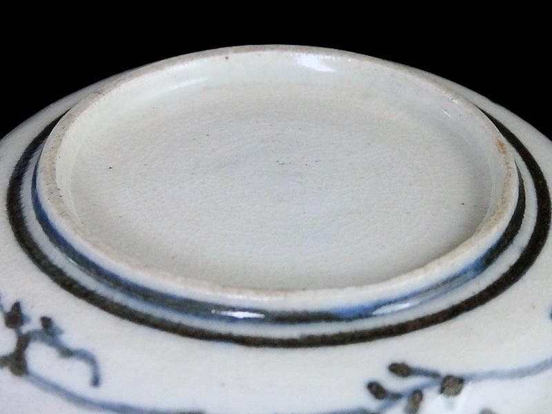 古伊万里　染付　竹笹の図　２寸半皿　豆皿　E596AS-CUh