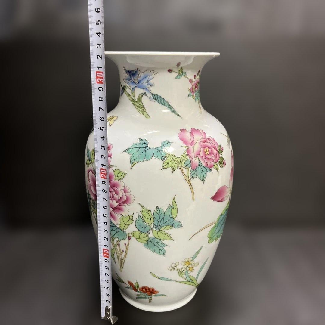 レトロ 中国古美術 景徳鎮 紛彩 ヴィンテージ花瓶