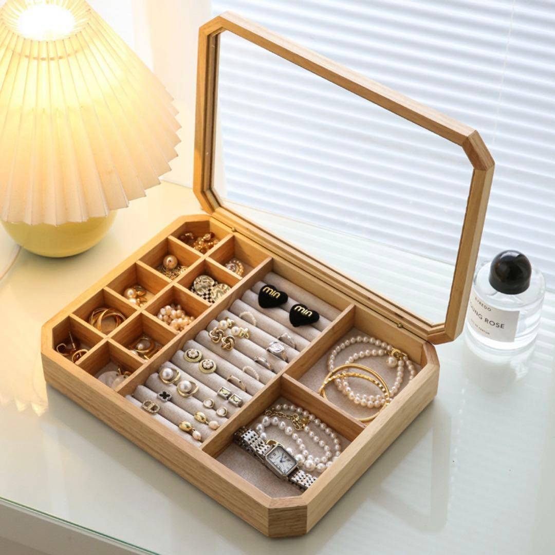新品 ウッドジュエリーボックス アクセサリーケース　6