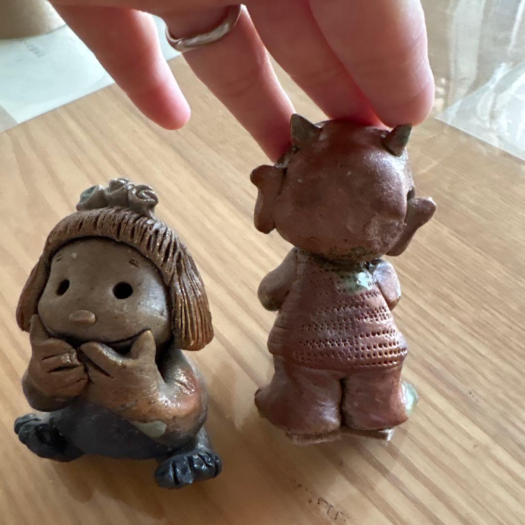 陶器　焼き物　作家ハンドメイド　女の子と鬼
