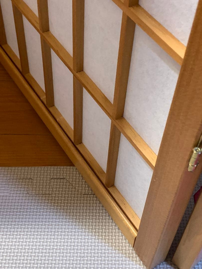 木製和紙パーテーション 三つ折り式 障子 和式 和風