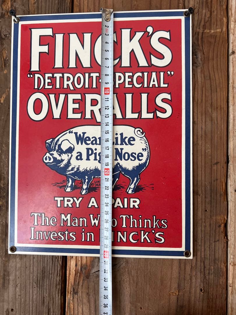 FINCK'S OVERALLS 90s リプロダクト ビンテージ サイン 看板