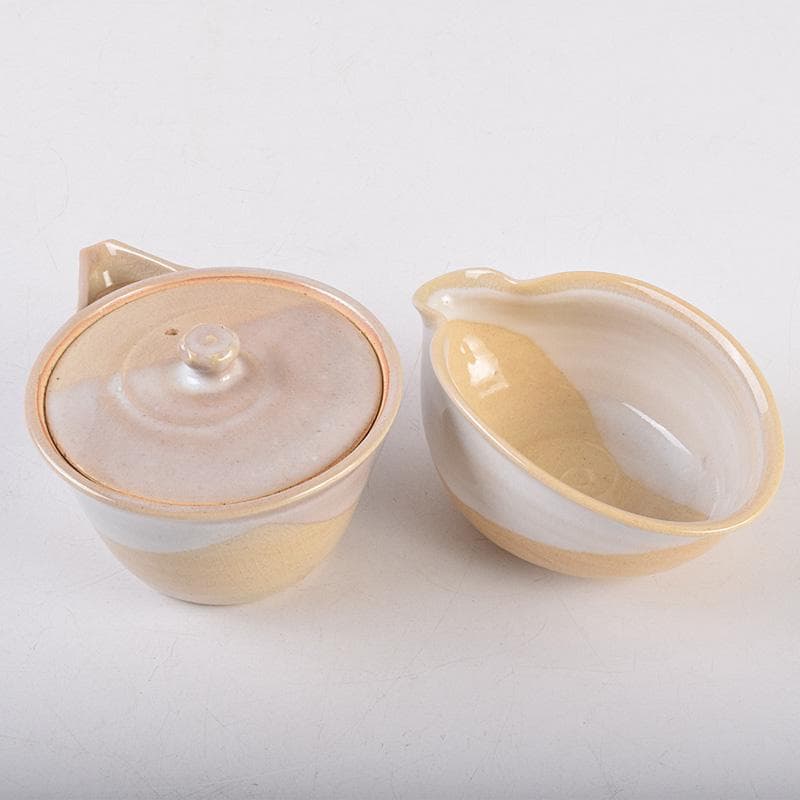 茶道具　萩焼　十二代　田原陶兵衛造　煎茶器一式　茶器揃　共箱　V　R8989