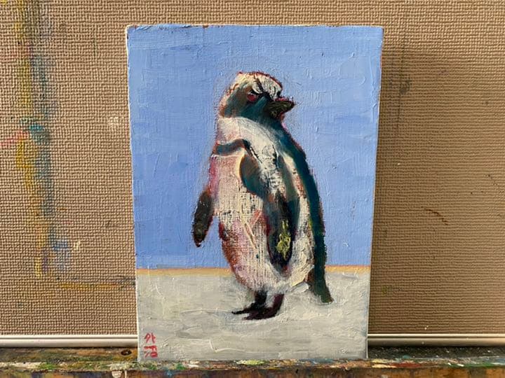 ペンギン　(油絵)