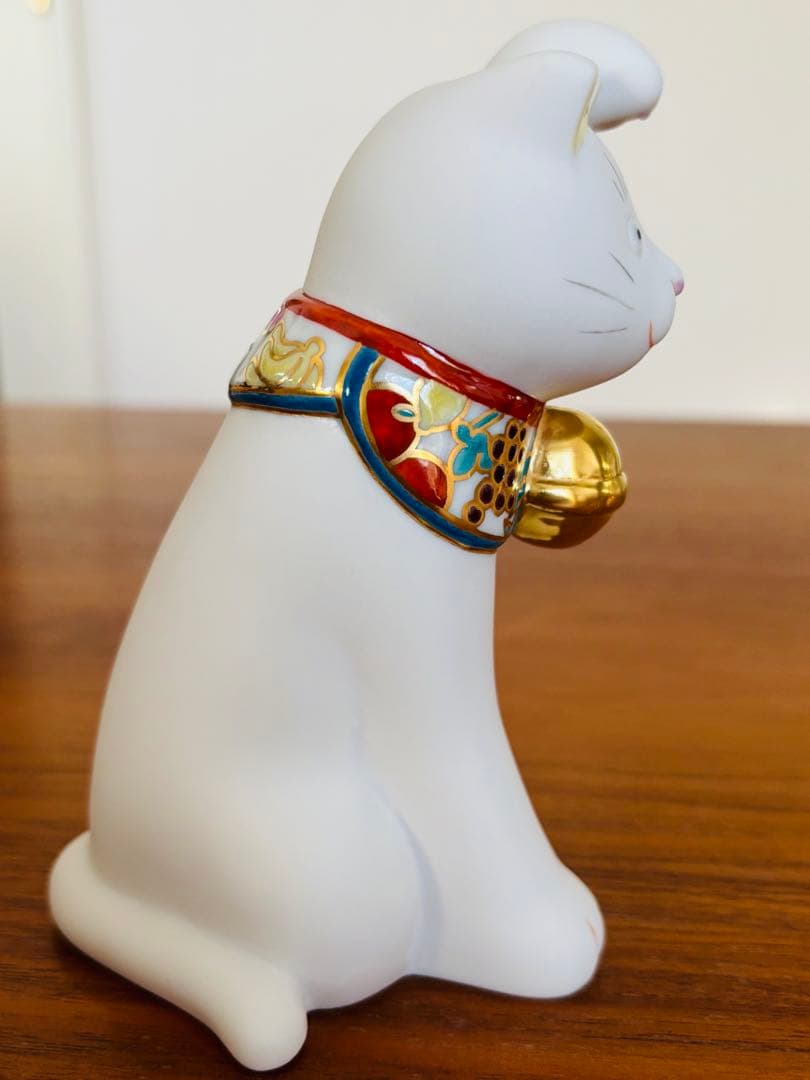 【新品未使用】上出長右衛門窯　招き猫　右手　左手　まねきねこ　白
