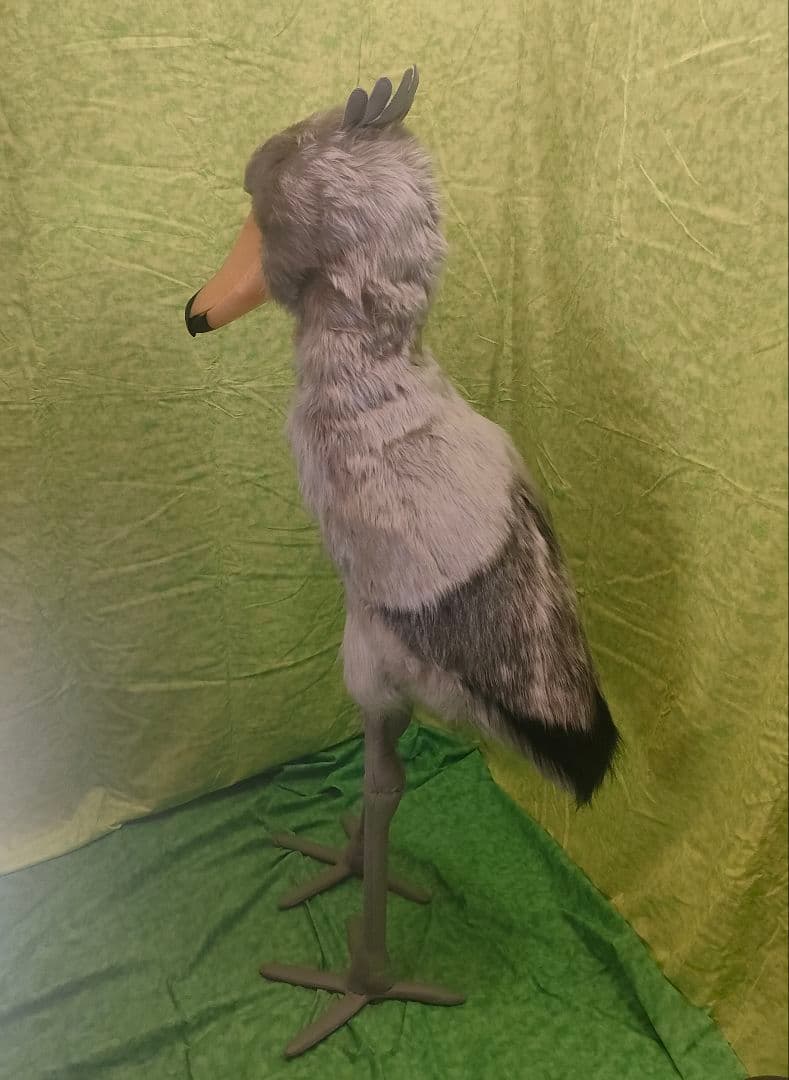 ハンドメイド　等身大ぬいぐるみ　ハシビロコウ　クラッタリングバージョン