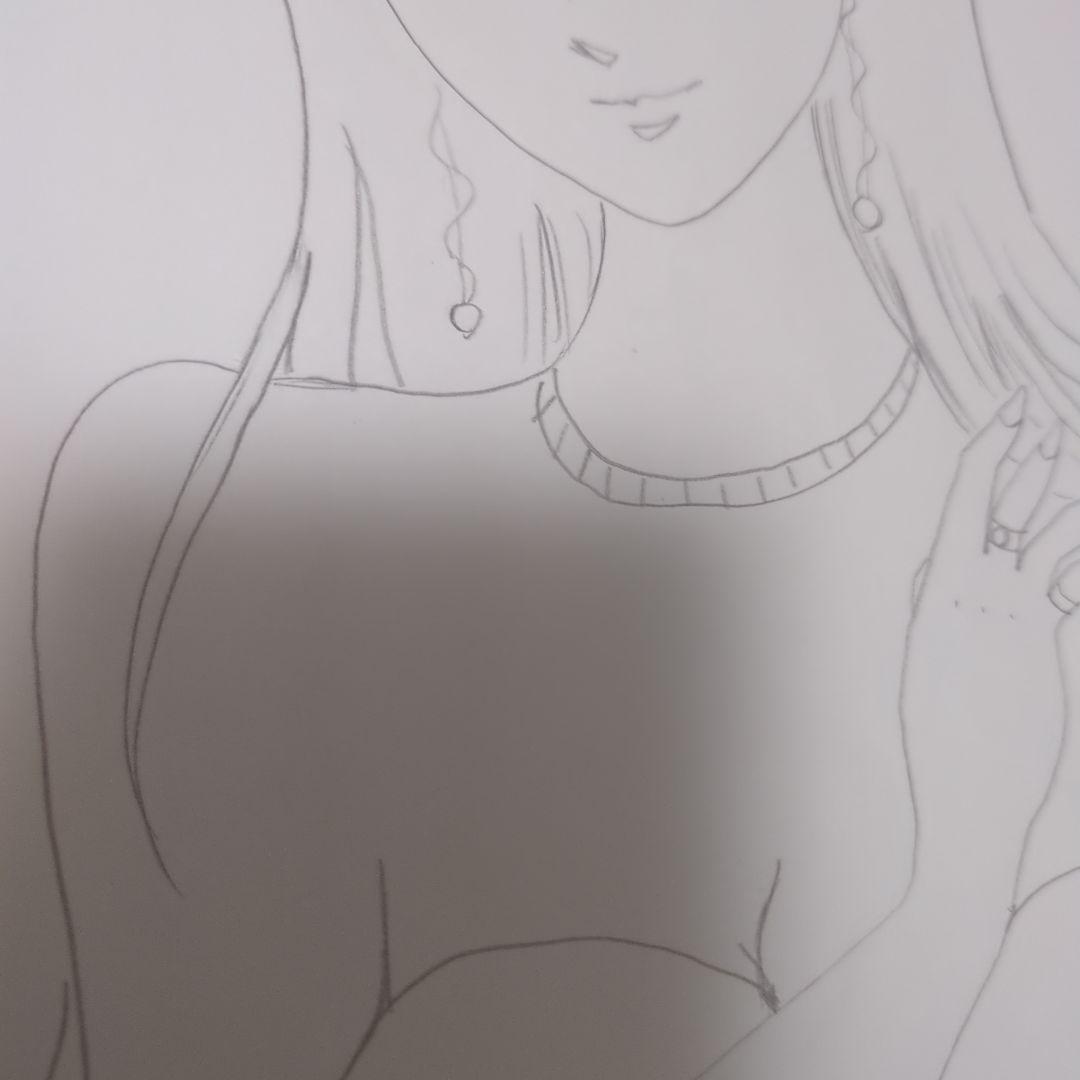 女性のポートレート イラスト 鉛筆画
