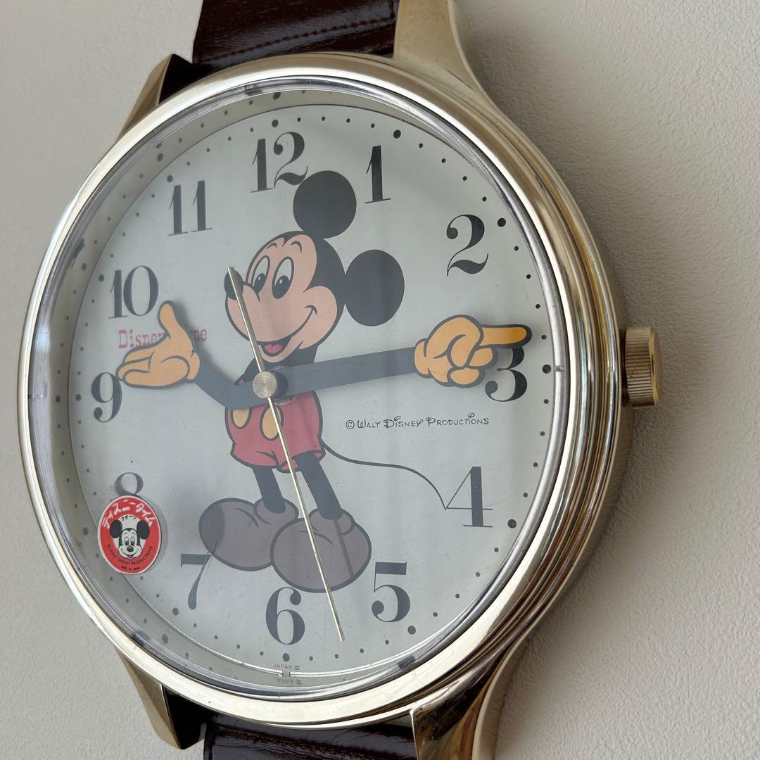 DISNEY* ミッキーマウス 腕時計型 壁かけ時計 アンティーク レトロ