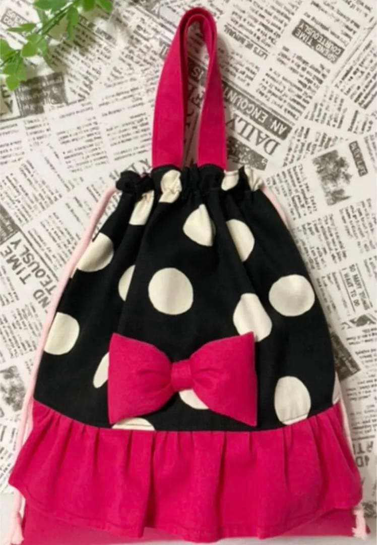 レッスンバッグ　6点セット　帆布ドット　ハンドメイド