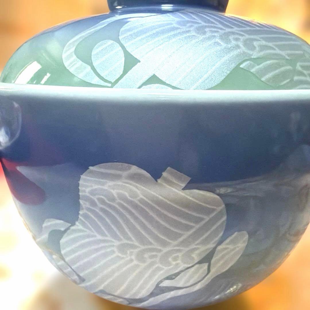 美品　ペア蓋付き小丼　庫山窯赤絵小皿　クリスタル小鉢　 No.5-23