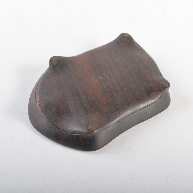 鑑賞石　天然石　赤瑪瑙　置物　唐木台付　C　Ｒ6022