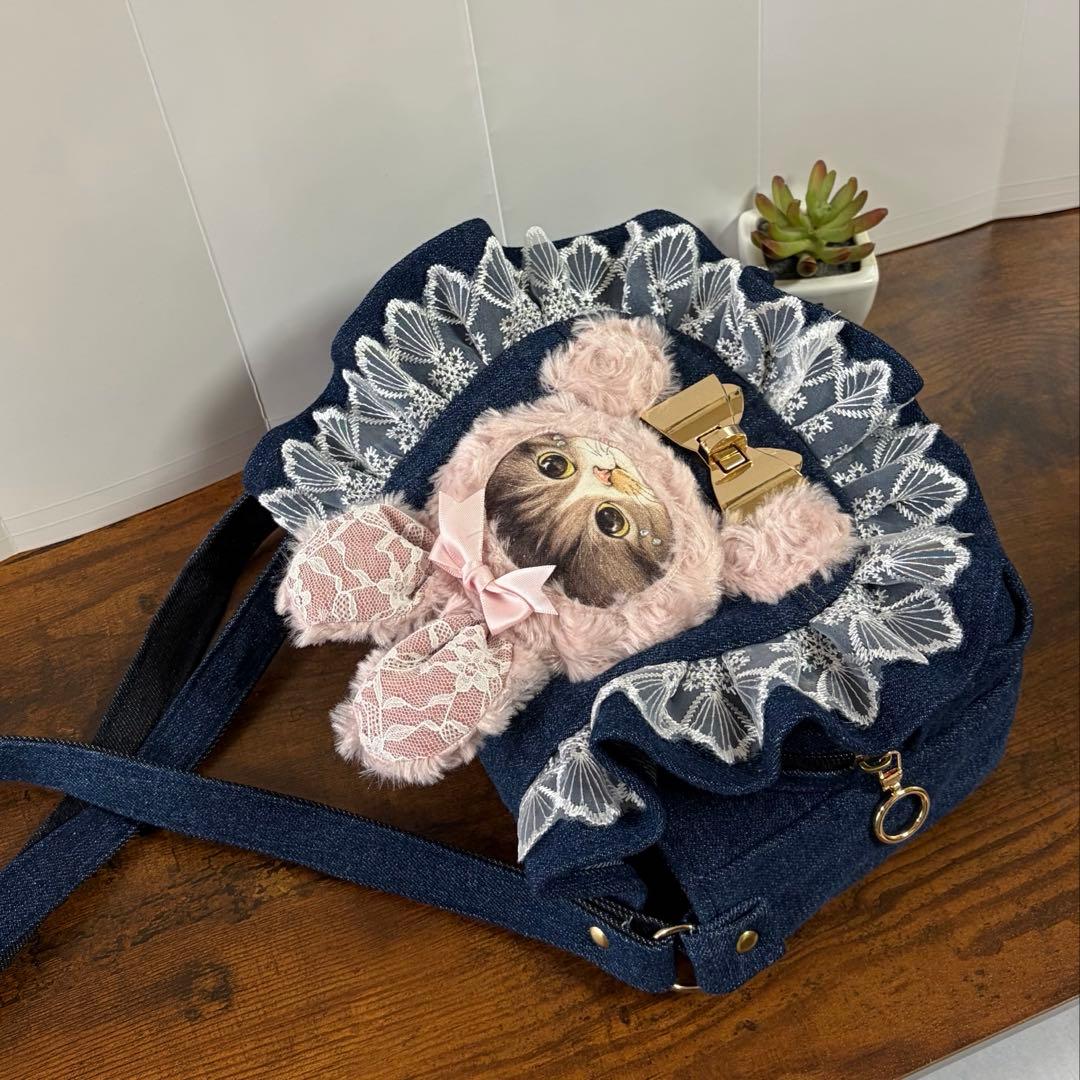 コヤンイサムチョン♡フリルバッグ♡ショルダーバッグ♡デニムリメイク♡ハンドメイド