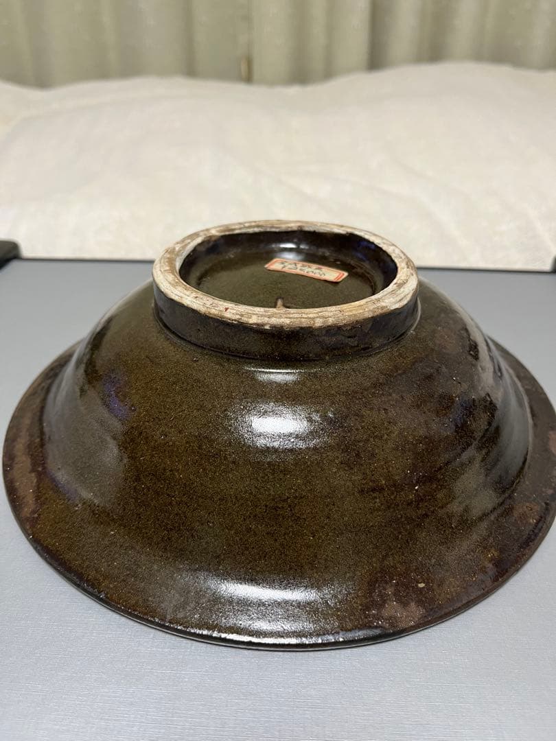 【断捨離】　金城敏男　線彫り魚文　陶器鉢　壺屋焼やちむん　金城次郎長男