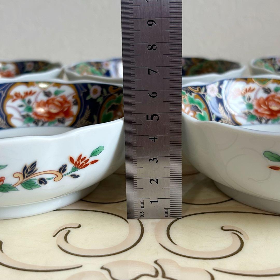 有田焼　昇龍窯　古伊万里　中鉢揃　5枚セット　深皿　膾皿　煮物鉢　金彩色絵赤絵