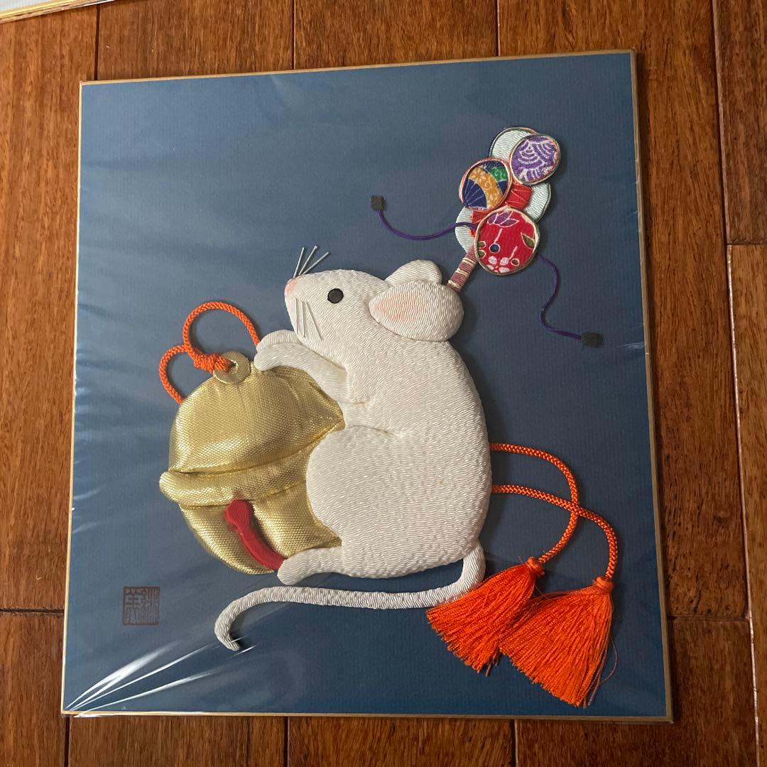 干支(午年　他)木目込み風　押絵　色紙7枚　ハンドメイド　アート
