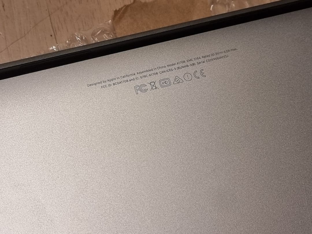 【ジャンク品】Apple MacBook Pro A1708 13インチ